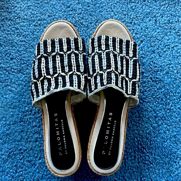 Paloma Barcela Palomitas size 40 platform wedge woven slides $185 espadrille - Picture 2 of 7
